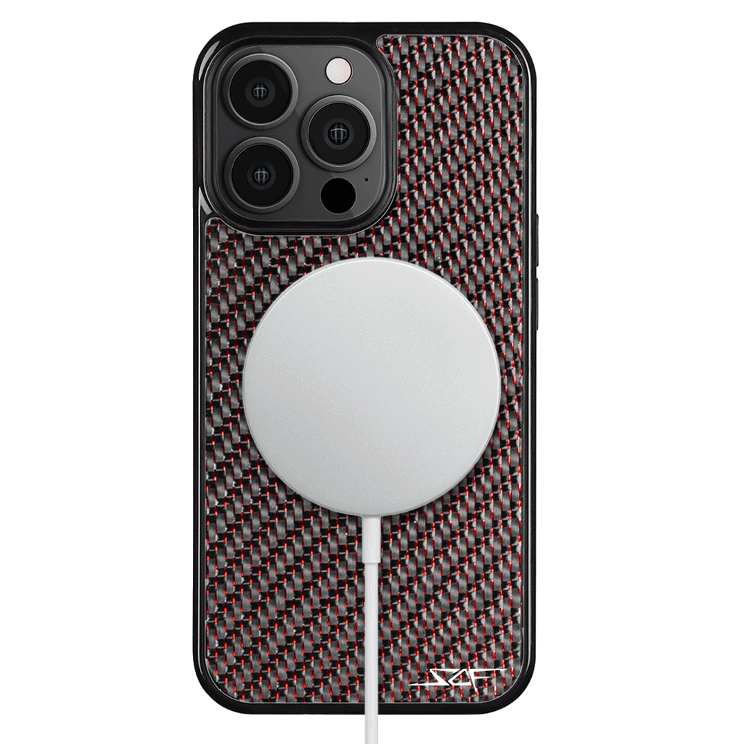 Kies-Motorsports Simply Carbon Fiber iPhone | Red Lace Carbon Fiber Case | CLASSIC Series
