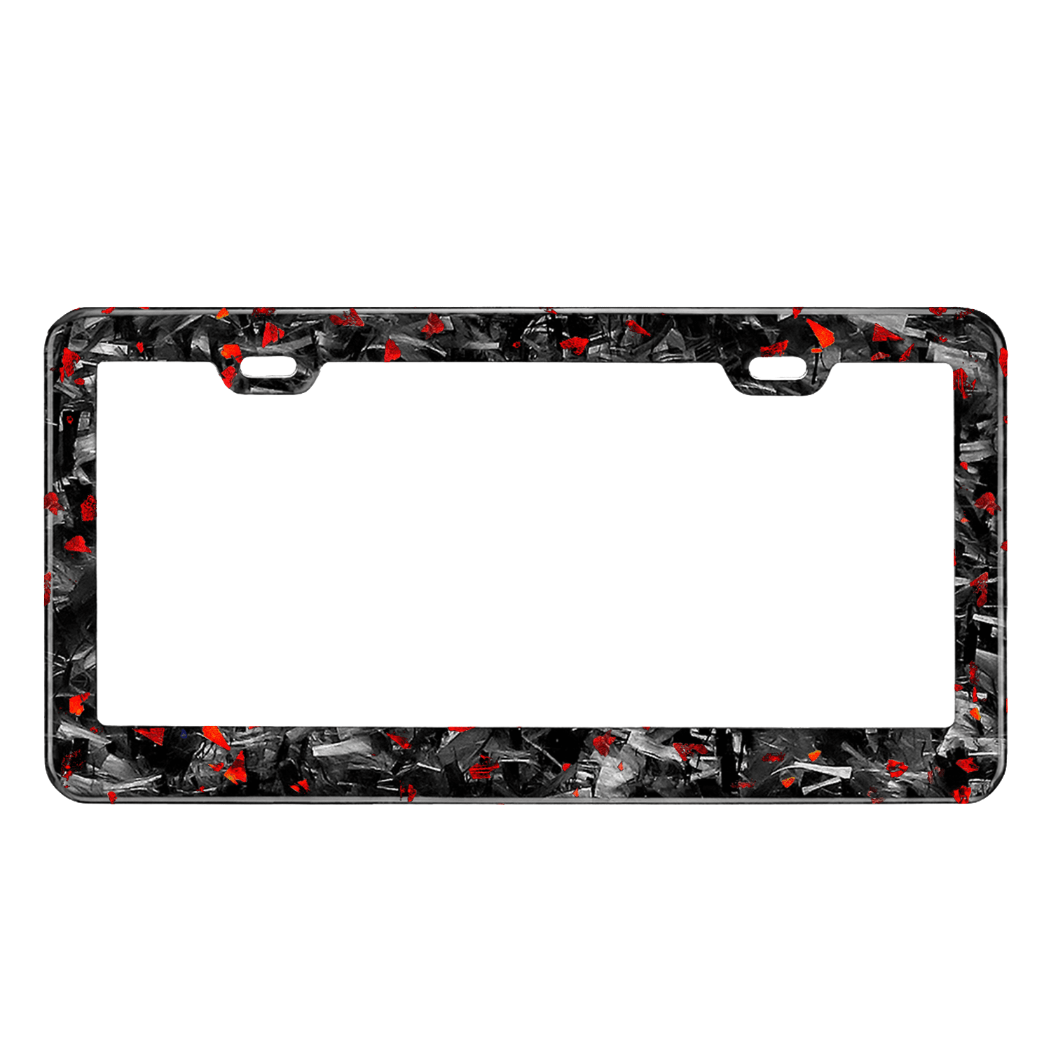 Kies-Motorsports Simply Carbon Fiber Red Flake Forged Carbon Fiber License Plate Frame