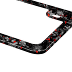 Kies-Motorsports Simply Carbon Fiber Red Flake Forged Carbon Fiber Motorcycle License Plate Frame