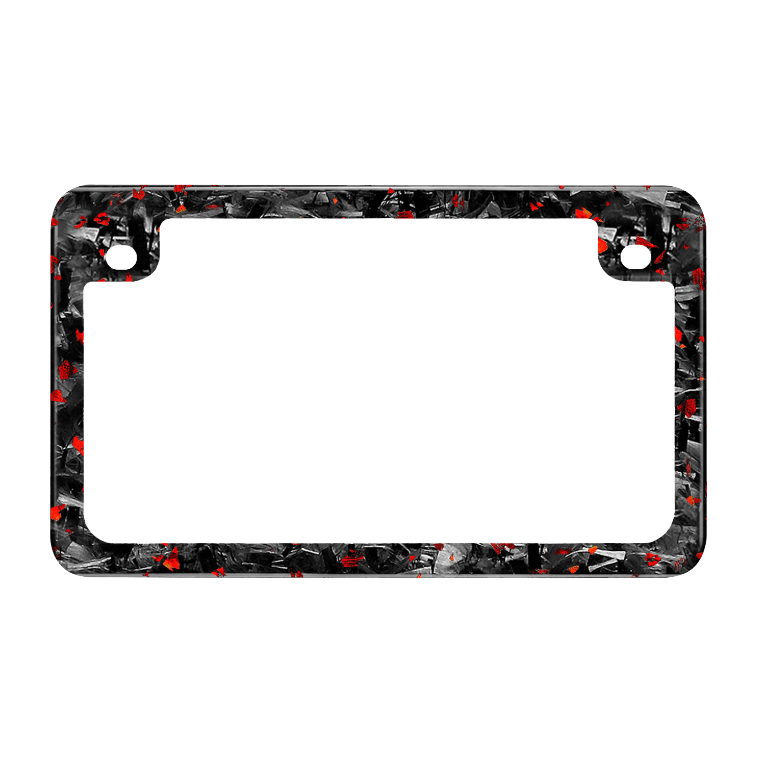 Kies-Motorsports Simply Carbon Fiber Red Flake Forged Carbon Fiber Motorcycle License Plate Frame Main image