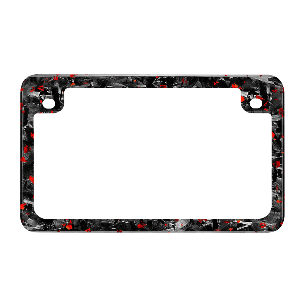 Kies-Motorsports Simply Carbon Fiber Red Flake Forged Carbon Fiber Motorcycle License Plate Frame