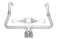 Kies-Motorsports Soul Performance Porsche 718 Cayman / Boxster Performance Exhaust System - Manual Trans - Slash  Cut Single Wall Tips (Copy) Slash  Cut Single Wall Tips / Brushed