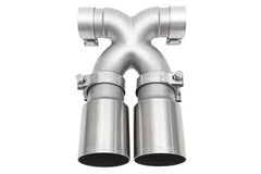 Kies-Motorsports Soul Performance Porsche 987.2 / 981 Cayman / Boxster Bolt-On X-Pipe With Tips - Straight Cut Single Wall Tips Straight Cut Single Wall / Brushed