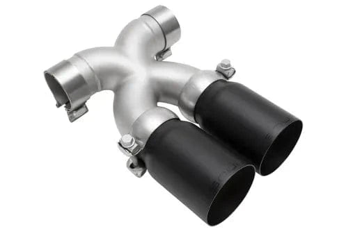 Kies-Motorsports Soul Performance Porsche 987.2 / 981 Cayman / Boxster Bolt-On X-Pipe With Tips - Straight Cut Single Wall Tips Straight Cut Single Wall / Satin Black