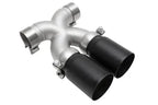 Kies-Motorsports Soul Performance Porsche 987.2 / 981 Cayman / Boxster Bolt-On X-Pipe With Tips - Straight Cut Single Wall Tips Straight Cut Single Wall / Satin Black