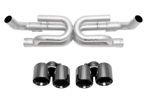 Kies-Motorsports Soul Performance Porsche 991.2 Carrera (without PSE) Performance Exhaust System with Anti-Drone Tubes / Base Model / Black Chrome