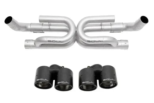 Kies-Motorsports Soul Performance Porsche 991.2 Carrera (without PSE) Performance Exhaust System with Anti-Drone Tubes / Base Model / Carbon Fiber Main image