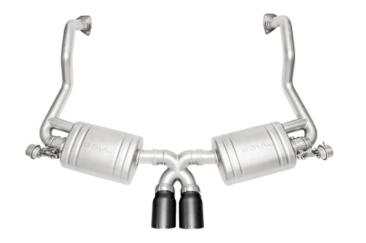 Kies-Motorsports Soul Performance SOUL 09-12 Porsche 987.2 Cayman / Boxster Valved Exhaust - Slash Cut Satin Black Tips