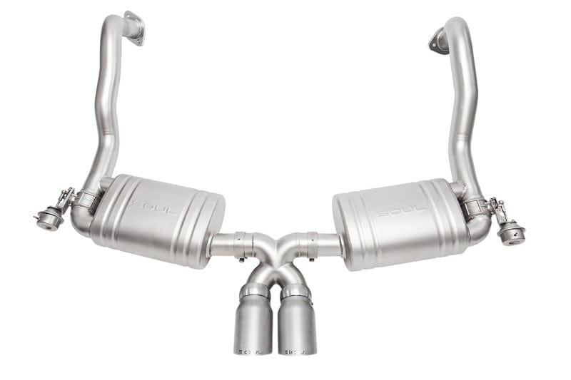 Kies-Motorsports Soul Performance SOUL 13-16 Porsche 981 Cayman / Boxster Valved Exhaust - Slash Cut Signature Satin Tips Main image