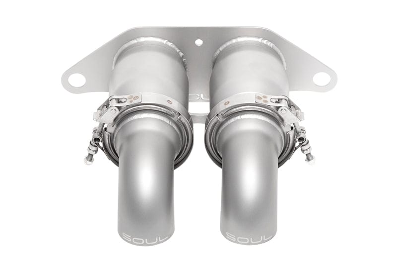 Kies-Motorsports Soul Performance SOUL 14-19 Porsche 991.1 / 991.2 GT3 Bolt-On Resonated Turn Down Exhaust Tips Main image