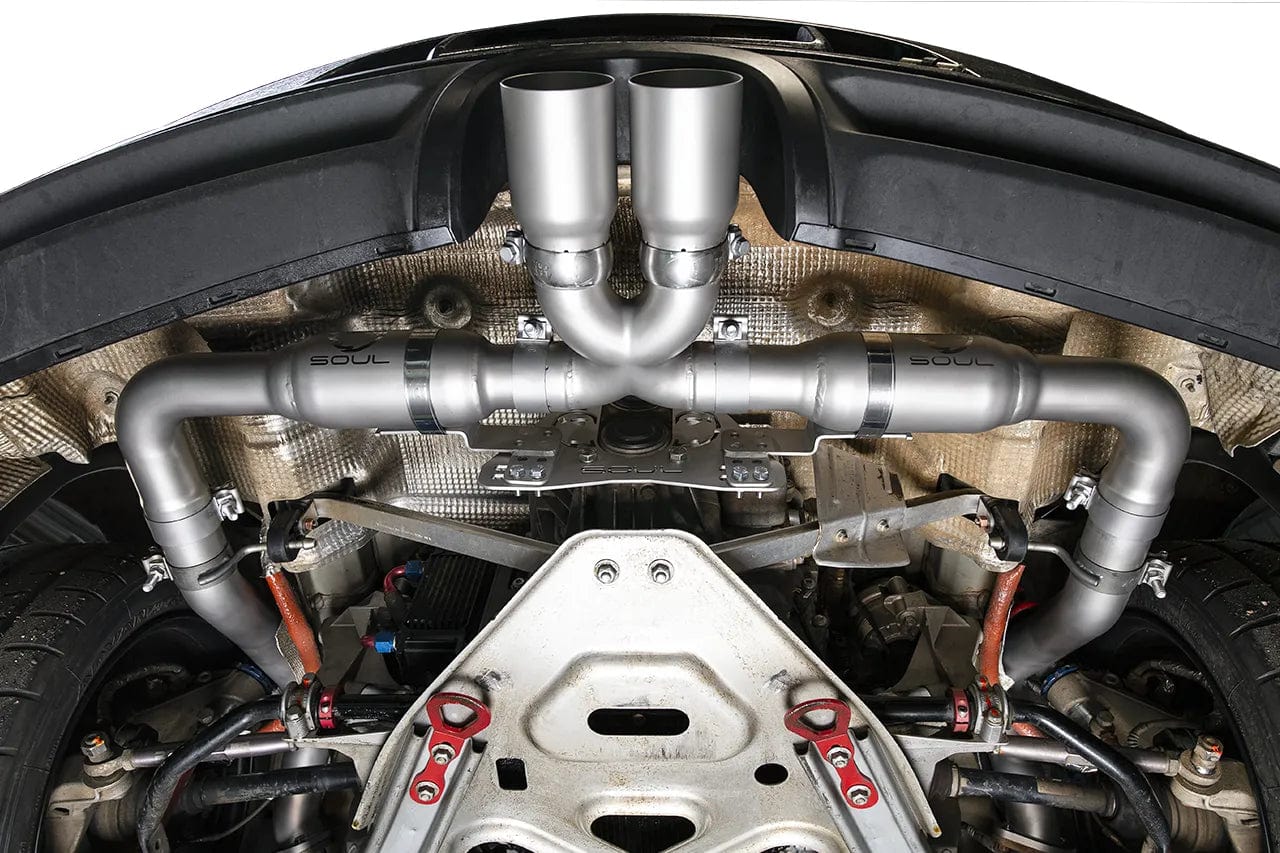 Kies-Motorsports Soul Performance SOUL 15-16 Porsche 981 GT4 / Spyder Race Exhaust - Manual - Slash Cut Signature Satin Tips