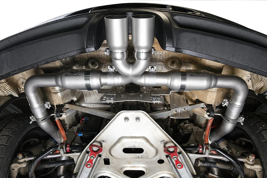 Kies-Motorsports Soul Performance SOUL 15-16 Porsche 981 GT4 / Spyder Race Exhaust - Manual - Slash Cut Signature Satin Tips