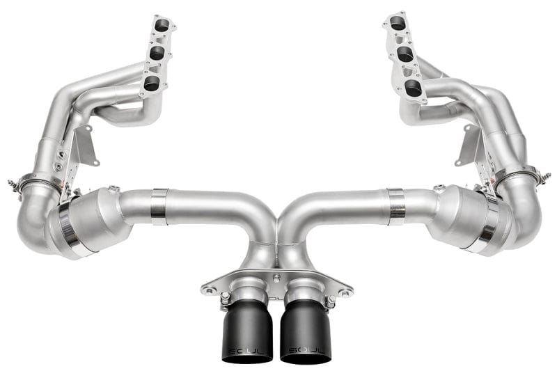 Kies-Motorsports Soul Performance SOUL 2022 Porsche 992 GT3 Catted Exhaust System - 4in Straight Cut Satin Black Tips