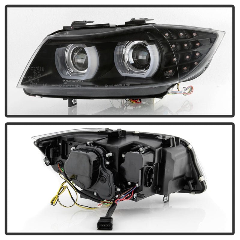 Kies-Motorsports SPYDER Spyder 09-12 BMW E90 3-Series 4DR HID w/ AFS Only - LED Turn - Black - PRO-YD-BMWE9009-AFSHID-BK