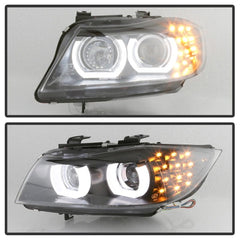 Kies-Motorsports SPYDER Spyder 09-12 BMW E90 3-Series 4DR HID w/ AFS Only - LED Turn - Black - PRO-YD-BMWE9009-AFSHID-BK