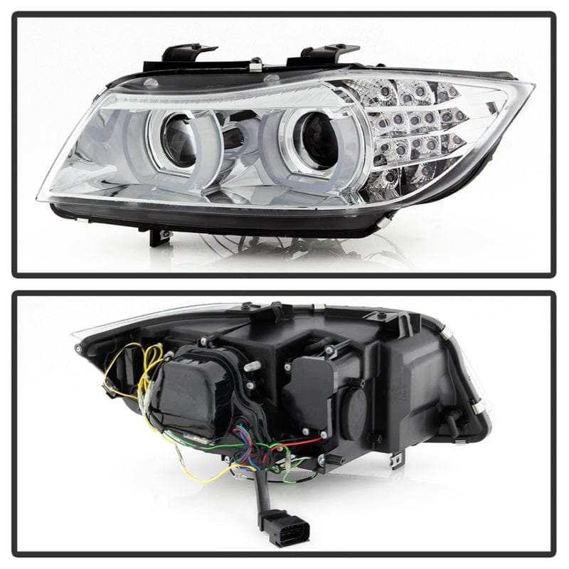 Kies-Motorsports SPYDER Spyder 09-12 BMW E90 3-Series 4DR Projector Headlights Halogen - LED - Chrome - PRO-YD-BMWE9009-C