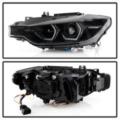 Kies-Motorsports SPYDER Spyder 12-14 BMW F30 3 Series 4DR Projector Headlights - Black PRO-YD-BMWF3012-AFSHID-BK