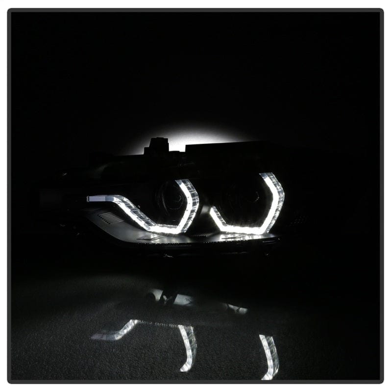 Kies-Motorsports SPYDER Spyder 12-14 BMW F30 3 Series 4DR Projector Headlights - LED DRL - Blk Smoke PRO-YD-BMWF3012-DRL-BSM