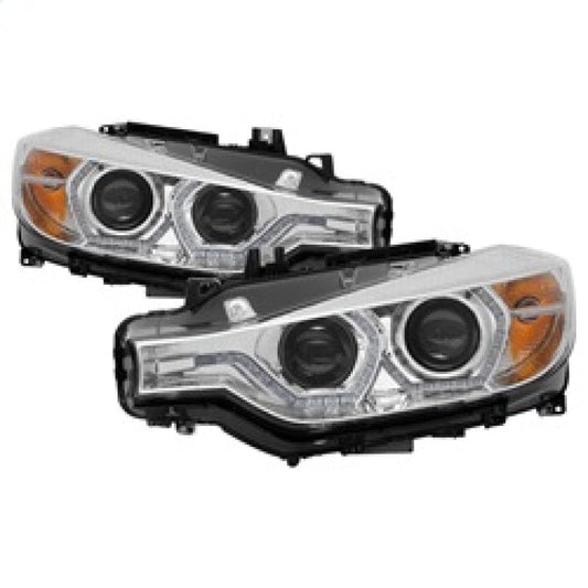 Kies-Motorsports SPYDER Spyder 12-14 BMW F30 3 Series 4DR Projector Headlights - LED DRL - Chrome (PRO-YD-BMWF3012-DRL-C)