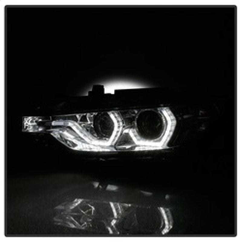Kies-Motorsports SPYDER Spyder 12-14 BMW F30 3 Series 4DR Projector Headlights - LED DRL - Chrome (PRO-YD-BMWF3012-DRL-C)