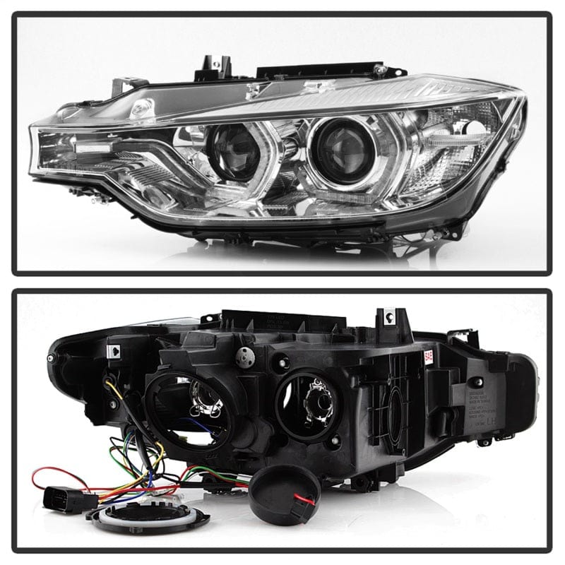 Kies-Motorsports SPYDER Spyder 12-14 BMW F30 3 Series 4DR Projector Headlights - LED DRL - Chrome (PRO-YD-BMWF3012-DRL-C)