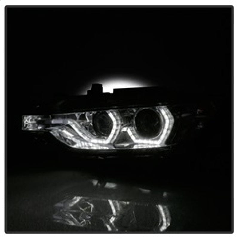 Kies-Motorsports SPYDER Spyder 12-14 BMW F30 3 Series 4DR Projector Headlights - LED DRL - Smoke (PRO-YD-BMWF3012-DRL-SM)