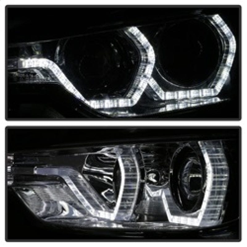 Kies-Motorsports SPYDER Spyder 12-14 BMW F30 3 Series 4DR Projector Headlights - LED DRL - Smoke (PRO-YD-BMWF3012-DRL-SM)