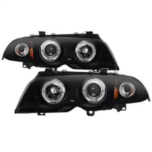 Kies-Motorsports SPYDER Spyder 99-01 BMW E46 3 Series 4DR Projector Headlights 1PC LED Halo (PRO-YD-BMWE46-4D-HL-AM-BSM)