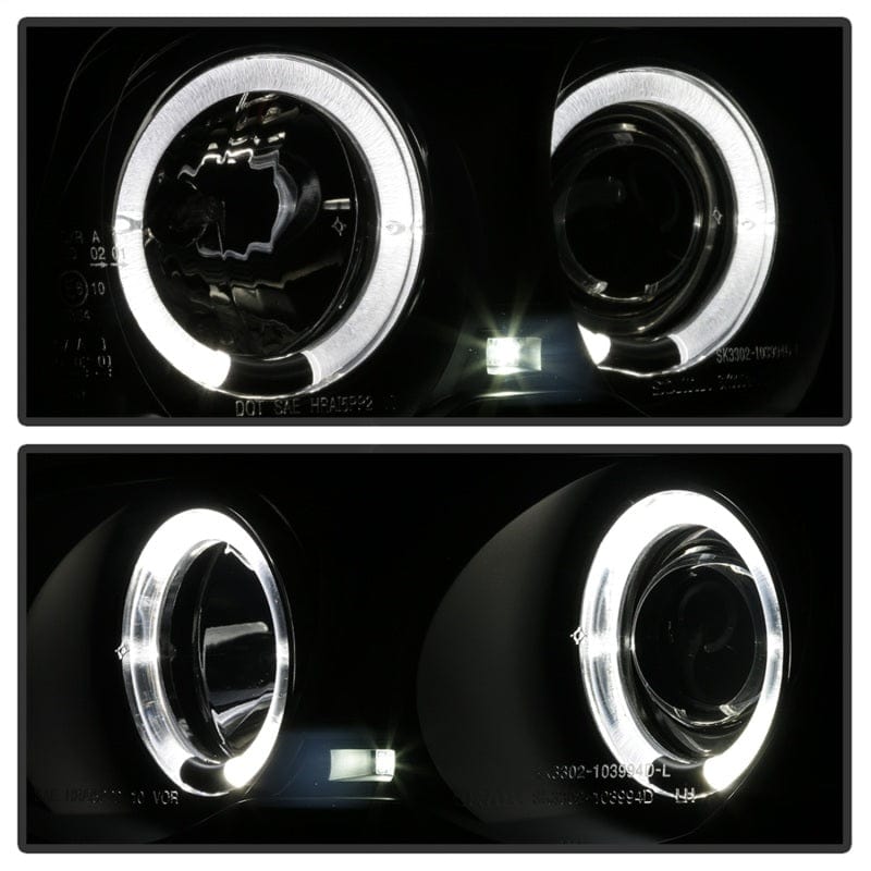 Kies-Motorsports SPYDER Spyder 99-01 BMW E46 3 Series 4DR Projector Headlights 1PC LED Halo (PRO-YD-BMWE46-4D-HL-AM-BSM)