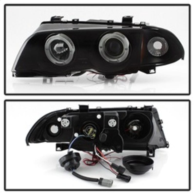 Kies-Motorsports SPYDER Spyder 99-01 BMW E46 3 Series 4DR Projector Headlights 1PC LED Halo (PRO-YD-BMWE46-4D-HL-AM-BSM)
