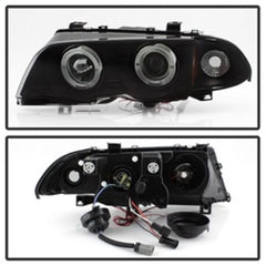Kies-Motorsports SPYDER Spyder 99-01 BMW E46 3 Series 4DR Projector Headlights 1PC LED Halo (PRO-YD-BMWE46-4D-HL-AM-BSM)
