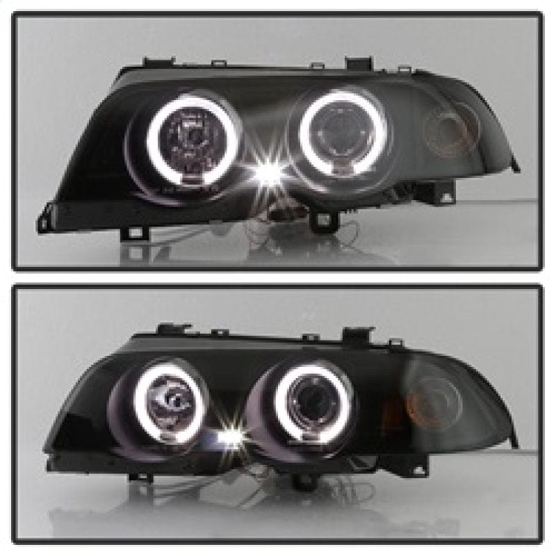 Kies-Motorsports SPYDER Spyder 99-01 BMW E46 3 Series 4DR Projector Headlights 1PC LED Halo (PRO-YD-BMWE46-4D-HL-AM-BSM)