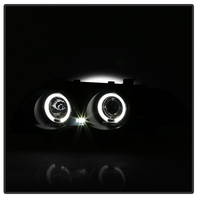 Kies-Motorsports SPYDER Spyder 99-01 BMW E46 3 Series 4DR Projector Headlights 1PC LED Halo (PRO-YD-BMWE46-4D-HL-AM-BSM)