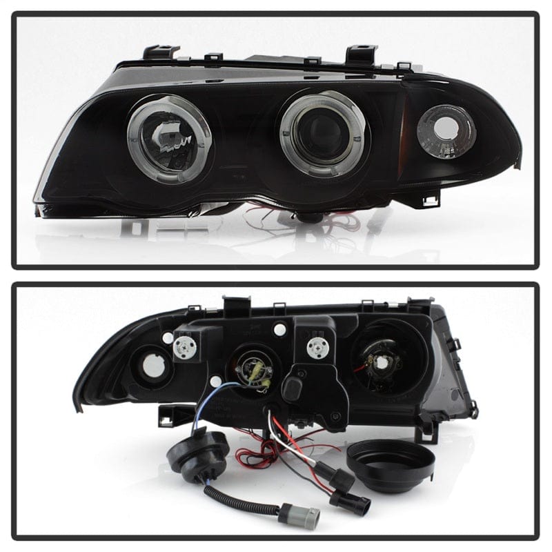 Kies-Motorsports SPYDER Spyder 99-01 BMW E46 3 Series 4DR Projector Headlights 1PC LED Halo (PRO-YD-BMWE46-4D-HL-AM-BSM)