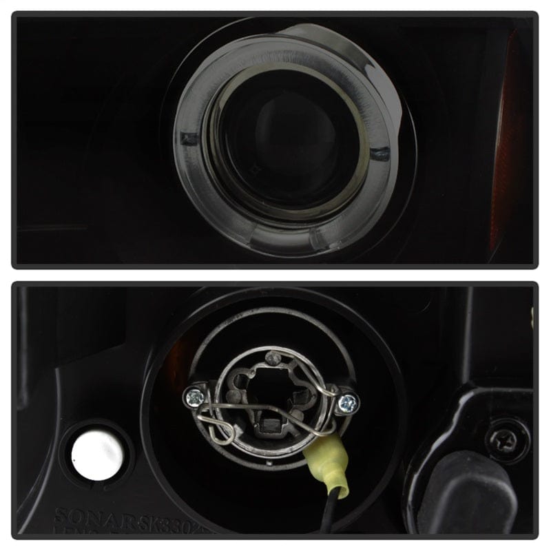 Kies-Motorsports SPYDER Spyder 99-01 BMW E46 3 Series 4DR Projector Headlights 1PC LED Halo (PRO-YD-BMWE46-4D-HL-AM-BSM)