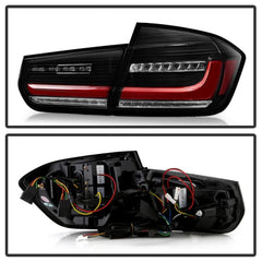 Kies-Motorsports SPYDER Spyder BMW 3 Series F30 2012-2018 Full LED Tail Lights (ALT-YD-BMWF3012-SEQ-BK) -  Black