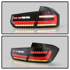 Kies-Motorsports SPYDER Spyder BMW 3 Series F30 2012-2018 Full LED Tail Lights (ALT-YD-BMWF3012-SEQ-BSM) - Black Smoke
