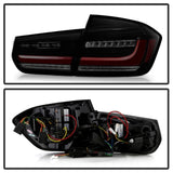 Kies-Motorsports SPYDER Spyder BMW 3 Series F30 2012-2018 Full LED Tail Lights (ALT-YD-BMWF3012-SEQ-BSM) - Black Smoke