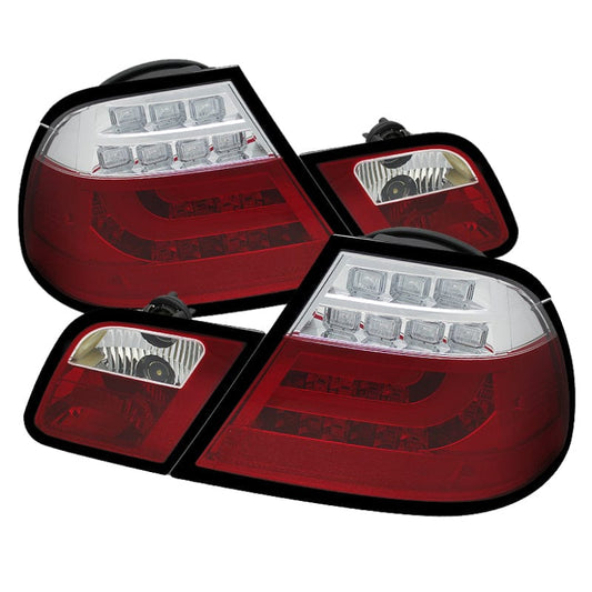 Kies-Motorsports SPYDER Spyder BMW E46 00-03 2Dr Coupe Light Bar LED Tail Lights Red Clear ALT-YD-BE4600-LBLED-RC