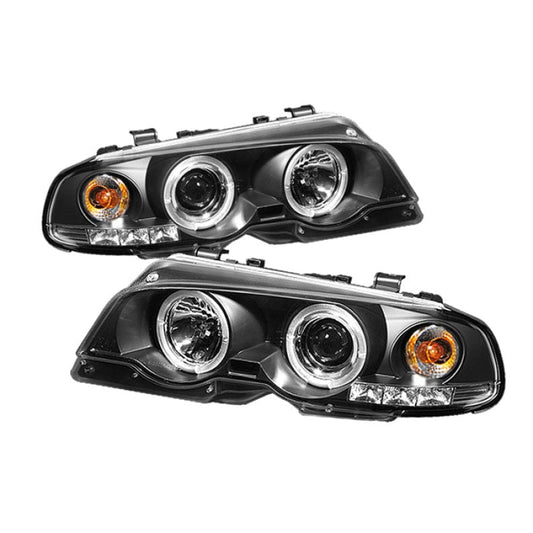 Kies-Motorsports SPYDER Spyder BMW E46 3-Series 00-03 2DR 1PC Projector Headlights LED Halo LED Blk PRO-YD-BMWE46-2D-HL-BK