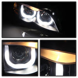 Kies-Motorsports SPYDER Spyder BMW E46 3-Series 02-05 4DR Projector Headlights 1PC 3D Halo Blk PRO-YD-BMWE4602-4D-3DDRL-BK