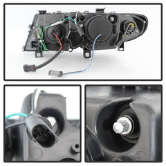 Kies-Motorsports SPYDER Spyder BMW E46 3-Series 02-05 4DR Projector Headlights 1PC 3D Halo Blk PRO-YD-BMWE4602-4D-3DDRL-BK
