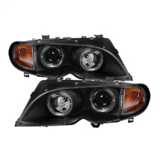 Kies-Motorsports SPYDER Spyder BMW E46 3-Series 02-05 4DR Projector Headlights 1PC LED Halo Blk PRO-YD-BMWE4602-4D-AM-BK