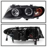 Kies-Motorsports SPYDER Spyder BMW E46 3-Series 02-05 4DR Projector Headlights 1PC LED Halo Blk PRO-YD-BMWE4602-4D-AM-BK