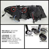 Kies-Motorsports SPYDER Spyder BMW E46 3-Series 02-05 4DR Projector Headlights 1PC LED Halo Blk PRO-YD-BMWE4602-4D-AM-BK