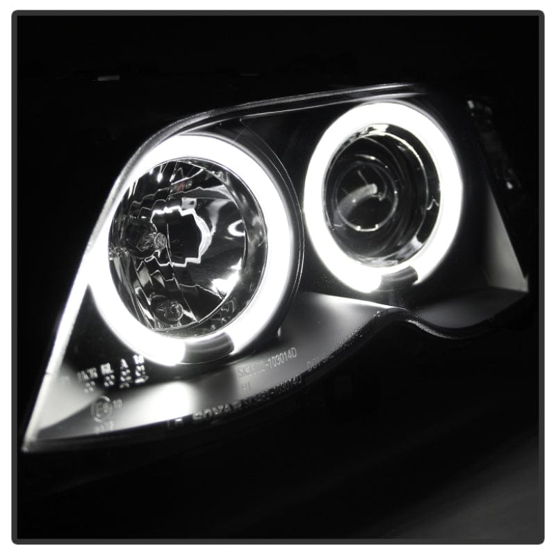 Kies-Motorsports SPYDER Spyder BMW E46 3-Series 02-05 4DR Projector Headlights 1PC LED Halo Blk PRO-YD-BMWE4602-4D-AM-BK