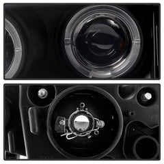 Kies-Motorsports SPYDER Spyder BMW E46 3-Series 02-05 4DR Projector Headlights 1PC LED Halo Blk PRO-YD-BMWE4602-4D-AM-BK