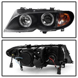 Kies-Motorsports SPYDER Spyder BMW E46 3-Series 02-05 4DR Projector Headlights 1PC LED Halo Blk PRO-YD-BMWE4602-4D-AM-BK