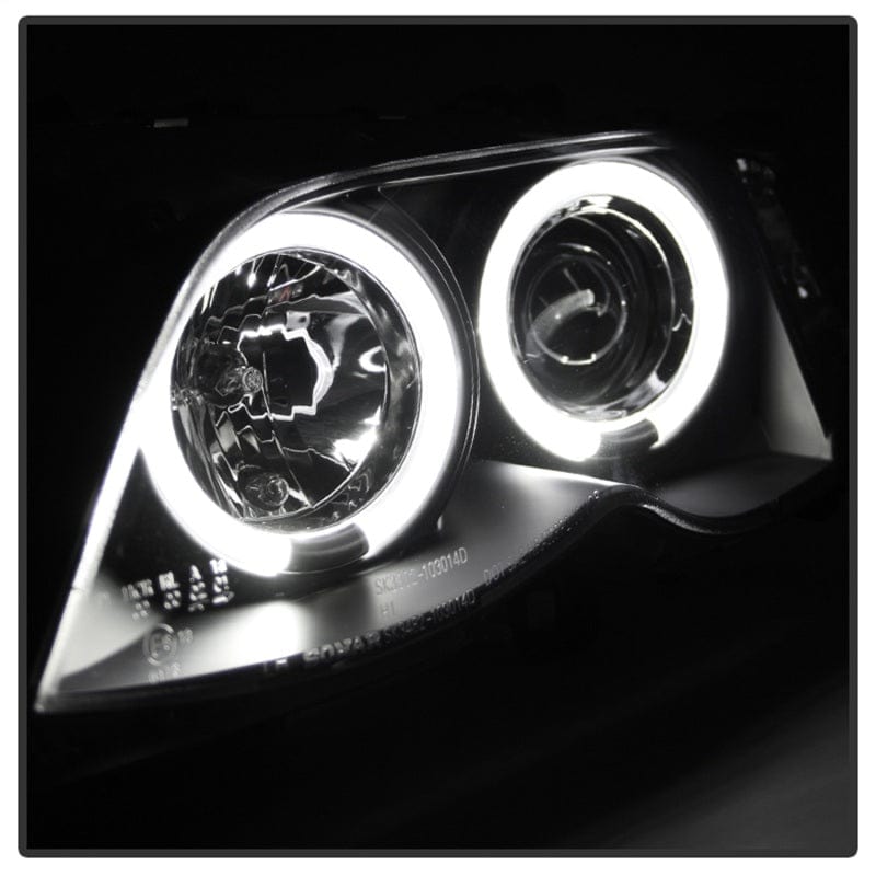 Kies-Motorsports SPYDER Spyder BMW E46 3-Series 02-05 4DR Projector Headlights 1PC LED Halo Blk PRO-YD-BMWE4602-4D-AM-BK