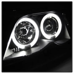 Kies-Motorsports SPYDER Spyder BMW E46 3-Series 02-05 4DR Projector Headlights 1PC LED Halo Blk PRO-YD-BMWE4602-4D-AM-BK